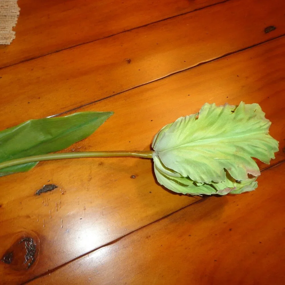 Lot of 8 Faux Long Stem Flowers Greenish Bendable Stems Realistic Looking